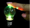 100PCs billig nyhet LED glödlampa formad ring nyckelring ficklampa Färgrik mini-lampor lampa