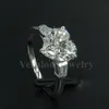 Vecalon coeur amour femmes 3ct diamant simulé Cz Sterling Sier bijoux de fiançailles bague de mariage pour les femmes