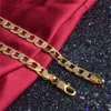 Yhamni Pure Gold Color Necklace 18Kstamp新しいファッションメンジュエリー全体の古典的なリンクチェーン襟ファッションネックレスNX180282D