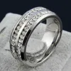 Mode Frauen 2 reihen CZ diamant Ringe Großhandel S925 silber Farbe Edelstahl Hochzeit Ringe Für Frauen Partei Schmuck