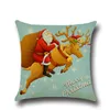 9 Styles Happy NewYear Christmas Pillow Case Linen Square X-Mas Zip Cases Père David's Deer Santa Claus Snowman Gift Printing Cushion Cover