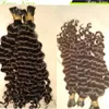 Raw du Pérou en vrac cheveux en vrac bouclés Vierge non transformés Cheveux Tresses 4pcs / lot Luffy Nature Fille