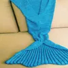 Yetişkinler Kintted Mermaid Battaniye 180x90 cm Mermaid Kuyruk Battaniye El Yapımı Tığ Yumuşak Isıtıcı Battaniye Yatak Uyku Tulumu Kostüm Örgü Battaniye