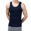 100% pura seta da uomo in maglia O-collo uomo canotta classica canotta tinta unita taglia L XL XXL