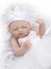 Tiny Reborn Baby Doll Girl 10 Inch Full Silicone Vinyl Babies Dolls Livelike nyfödda Princess Girls With Dress Kids Playmate219a