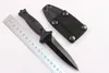 2pcs/lot Double action Spear point Fixed blade knife Outdoor camping hiking hunting survival knives with ABS K sheath