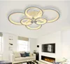 Modern LED Ceiling Light Dimmable 6 8 Rings Circle Flush Mount Acrylic Chandelier Lamp for Dining Room Kitchen Living Bedroom