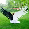 Grandes ailes pour adultes, accessoires de décoration de fête, jeux de Cosplay, ailes de diable en plumes noires et blanches, faites à la main, EMS, livraison gratuite