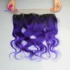 Ombre Blue lace frontal 13x4 Peruvian hair body wave frontal #1b/blue/red/green/purple closure bleached knots