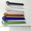 Tjock pyrex Färgglada glasolja brännare rör med 10 cm 7 färger glas handrör olja brännare bubbler för rökning
