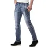 Atacado-novo Chegada de moda homens jeans preto racer jeans de moto zíper estilo hip hop jeans para homens tamanho 30-38 y2062