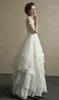 Wedding Dresses With Sleeves A Line Shape Half Sleeve Bridal Dress Lace Wedding Dress Flouncing Beach Garden Full Back Zipper Plus Size