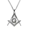 Mensor rostfritt stål Masonic Illuminati Symbol 24K Gold Plated Mason Pendant med 24 27 5 kubansk kedjhalsband HI245N