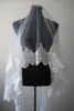 2021 حجاب الزفاف الرخيصة مع حافة زين وطبعة كاتدرائية صور حقيقية طبقة واحدة جميلة الزفاف الحجاب مخصص