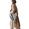 Plus Size Loose Beige Womens Winter Jackor och Coats Long Ull Coat Kvinnlig Kläder Avstängning Krage Cardigan Overcoat Wuj1048