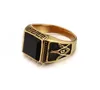 2018 Brand New Simple style Black Zircon Mens Stainless Steel Gold Ring Finger Rings fast 6455828