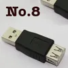 Partihandel 100PCS / Lot Standard USB 2.0 En Kvinna till 2,0 Man Adapter Converter F m för Tablet Converter