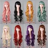 Multicolor Tanie kobiety syntetyczne włosy peruka mody anime odporne na ciepło włosy 80cm długie wavy cosplay peruki do Halloween Party Nightchlub