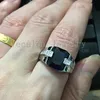 Vecalon Marka Męskie Moda Biżuteria Band Ring 6CT Sapphire CZ Diament 925 Sterling Silver Male Engagement Finger Pierścień
