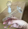 plataformas de petróleo de vidro Dunkin Dabs Americano Funciona Em Dabs Mini borbulhador de vidro de duas funções mini hookah 14mm bongo de tubulação de água de vidro