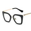 Wholesale-New 2019 vintage eyeglasses frames fashion cat eye half metal frame glasses for women UV400 black leopard