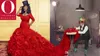 Red Plus Size Prom Gowns Scoop Neckline Flouncing Ruffles Mermaid Prom Dresses Ethnic African style Black Girl Formal Party Dresses