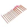 New 15pcs Rose Gold Makeup Brushes Set Cosmetic Foundation Powder Contour Eyeshadow Blusher Eyelash Blending Makeup Brushes Kit