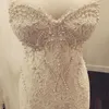 Kraliyet Lüks Şapel Tren Dantel Denizkızı Gelinlik İnci Sweetheart Gelin Gowns 2017 Tül balık kuyruğu vestidos2646975