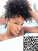Naturligt hår Afro Ponytail Hårstycke Clip In Brown Kinky Curly Remy Hair Drawstring Ponytails Hårförlängning för svarta kvinnor 120g