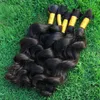 Echt haar Bulk Geen inslag Peruaans los golvend haar 3 bundels Krullend Human Hair Extensions voor microvlechten Goedkope Weave Bulks6950030