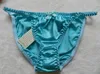 Partihandel 6 stycken Ren 100% Silk Kvinnors String Bikini Panties Underkläder Storlek: S M L XL XXL (W26 "-41")