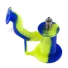 Tamburo in silicone Pipa ad acqua Silicon Rig Water Bong Unbreakable Dab Rig con contenitore in acciaio inossidabile per barattolo in silicone per unghie Dabber 439