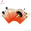 Zoreya Brand Professional Make up Brushes Orange Kwasten Set Kit Full 22 Strumenti per pennelli per trucco naturale di qualità