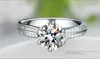 Lusso 925 Sterling Silver 2 Ct Hybrid Diamante simulato Anello per le donne Anello di fidanzamento per le donne Regalo nuziale per la ragazza