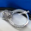 Vecalon Nieuwe Vrouwen Vintage Sieraden ring Ronde 3ct Gesimuleerde diamant Cz 925 Sterling Zilver Engagement wedding Band ring voor vrouwen