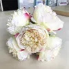 Künstliche Blumen im Großhandel, handgebundene Pfingstrosen mit fünf Köpfen, Hochzeit, dekorative Pflanzensimulation im europäischen Stil, Pfingstrosen-Tee