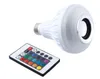 Trådlös E27 6W Bluetooth-fjärrkontroll Mini Smart LED-ljudhögtalare RGB Färgljus Varm glödlampa Musiklampa