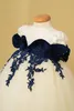 Hej Lo Flower Girl Dresses Jewel Neck Satin och Tulle Appliques kjolar Girls Pageant Dresses Custom Made Zipper Back Kid Bithday Go283C