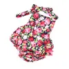 Macacão Floral Baby Sling Crianças algodão sem encosto Flores Macacões infante INS Escalada Roupas sem bandana C1458