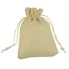 9x12cm Niestandardowy Torba Juta Torba Burlap Torba Prezent Pościel Prezent Bag Wedding Favor Wouch Slostring Wouches Small Jewelry Torby