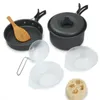 8 w 1 Outdoor Camp Kitchen Camping Turystyka Cookware Backpacking Picnic Bowl Dup PAN Zestaw narzędzi