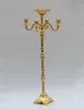 Najwyżej oceniane pozłacane piętro Candelabra 85 cm Metalowa Świeca Uchwyt, Czysty Złoty Świecznik z ładną miską kwiatową