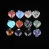 20mm Assorted Heart Natural Blue Aventurine Green Turquoise Agate Stone Bead Charms Quartz Crystals Pendants Cabochon 20pcs/lot Wholesale