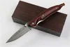 Damascus EDC Pocket Folding Knife Natural Red Ebony Handle Outdoor Survival Knives Xmas Gift