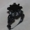 크기 5-11 빈티지 보석 전문 도매 10KT 블랙 골드 사파이어 CZ 다이아몬드 보석 웨딩 여성 해골 반지 사랑 선물에 대한 채워짐