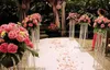 Décoration de mariage en cristal acrylique support en métal pièce maîtresse étagère à fleurs cadre de plomb de route H100cm (ne comprend pas la fleur et la lumière)