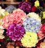 100pcs artificiell hortensia blomma falska singelhortensior för blommigt arrangemang bröllop centerpieces hem parti dekorativa blommor