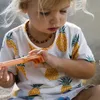 2016 neue sommer kinder volle zitrone t-shirt kurze hülse ananas gedruckt jungen mädchen baumwolle frucht t-shirt kinder baby kleidung größe 80-120 cm