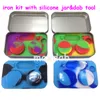 boxes iron kit silicone jar 5ml wax container for wax glass bong dabber tools