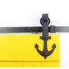 (Spedizione gratuita) 4-8.2FT Anchor Style Nero Antico Rustico Acciaio Fienile Singolo Porta Scorrevole In Legno Hardware Kit Binario Interno